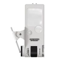 Portable pocket magnifier with backlight and UV light 5803, size: 37*30 mm, magnification: 3X, 10X, 80X