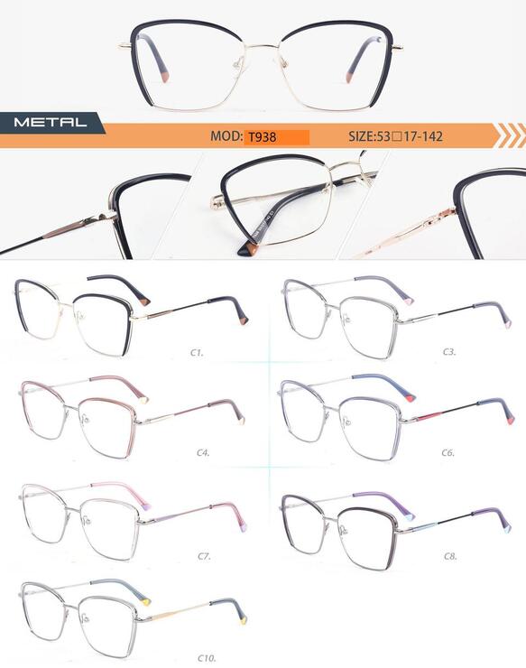 Plastic TR90 nylor frame for women with spring hinges T938-DA