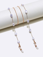 Glasses chain with octagonal colorful crystals GL1394