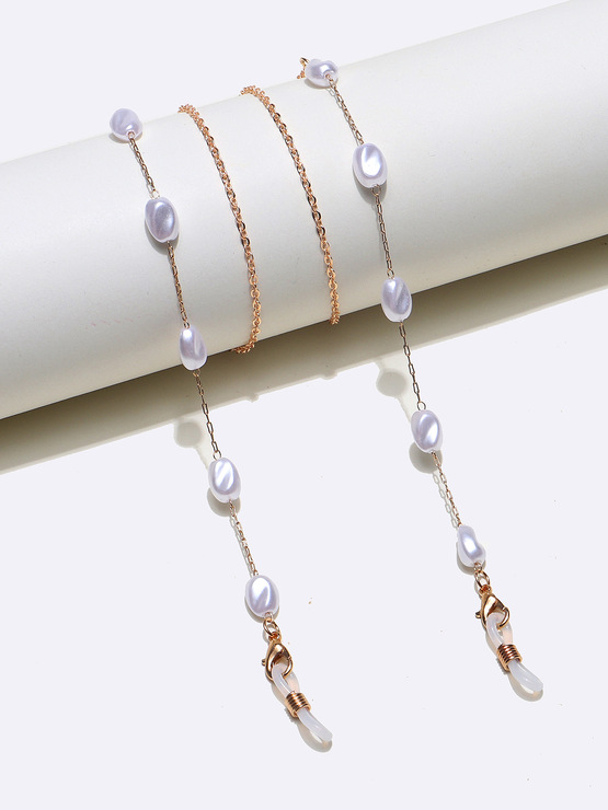 Glasses chain with octagonal colorful crystals GL1394