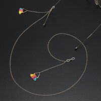 Металлическая нескользящая цепочка золотого цвета, с подвеской треугольник с цветной кисточкой, для очков и масок GL712