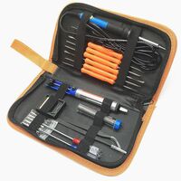 Soldering kit, 21 items, temperature-controlled soldering iron, 220 V supply