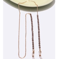 Gold-colored metal non-slip chain, with coffee crystal, for glasses and masks GL1416