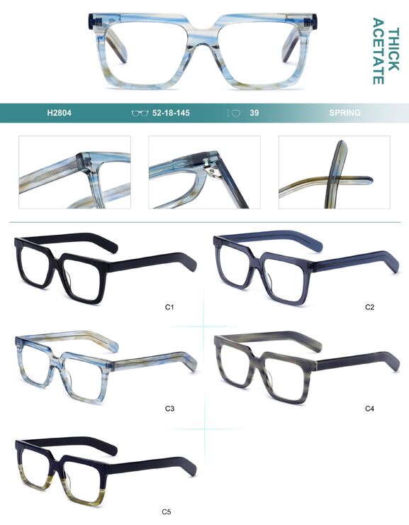 Plastic frames for glasses, thick acetate Big City H2804