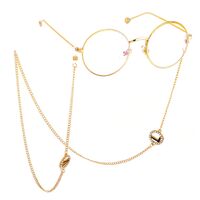 Metal non-slip chain, with pendant letters and rhinestones, for glasses and masks GL507