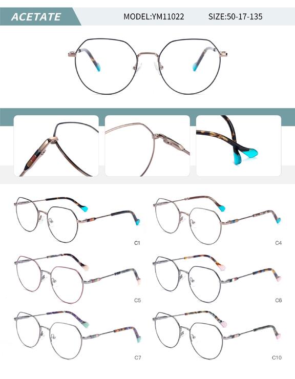 Metal frame for women with spring hinges YM11022-DA