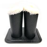 Double eyeglasses and accessories plush case stand holder H008-4-HE
