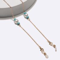 Gold-colored metal non-slip chain, with pearls, for glasses and masks GL1738