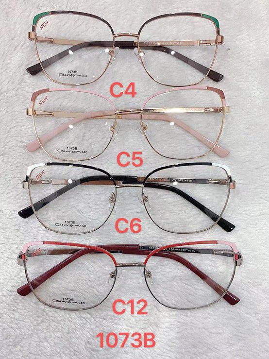 Metal frame for glasses with spring hinges 1073B