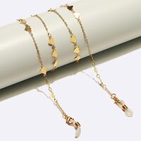 Gold-colored metal non-slip chain, with heart, for glasses and masks GL1635