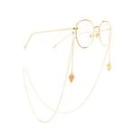 Gold-colored metal non-slip chain, with a pendant in the form of candies with rhinestones, for glasses and masks GA024
