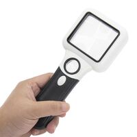 Magnifier with universal backlight, magnifying glass with handle 6018-XX, size: 50x50 mm, magnification: 5X, 45X