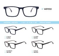 Plastic acetate eyeglasses frame for men with spring hinges WD1532