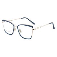 Combined frame (metal + TR90) or glasses with blue light protection, with spring hinges FA87104