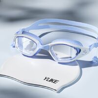 Swimming waterproof anti-fog goggles, with earplugs and cap, diopters from -1.50 to -6.00, 6045-YU
