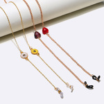 Set of two glasses chain with color hearts and daisies GM053(1)