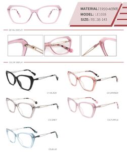 Оправа пластиковая из TR90 и ацетата с флексом LE1038-DA