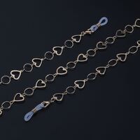 Gold-colored metal non-slip chain, with peach heart, for glasses and masks GL885
