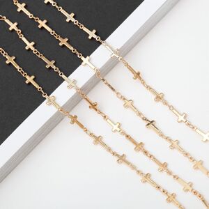 Металлическая нескользящая цепочка золотого цвета, с крестами, для очков и масок GA086