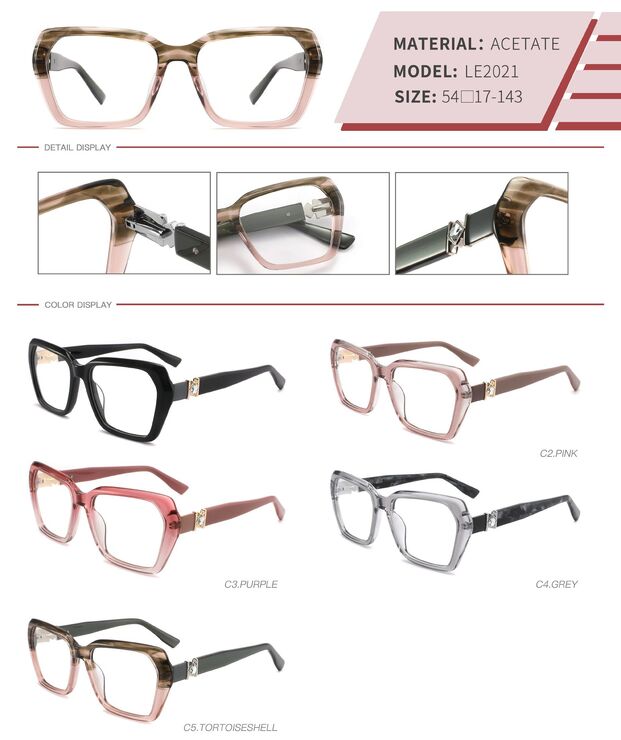 Оправа пластиковая из ацетата с флексом LE2021-DA