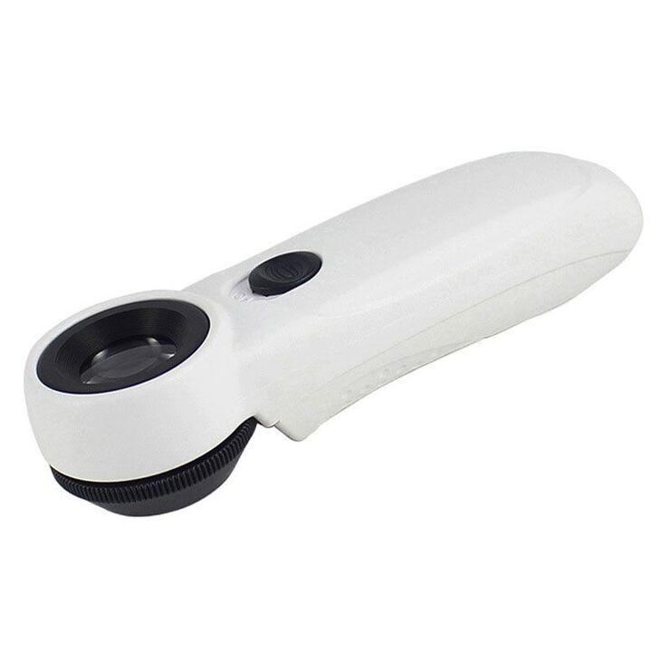 Лупа с универсальной подсветкой, увеличительное стекло с ручкой 6B-C-XX, диаметр 21 мм, увеличение: 45Х