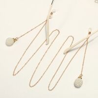 Gold-colored metal non-slip chain, with pearl ball, for glasses and masks GL1845