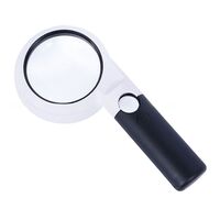 Magnifier with universal backlight, magnifying glass with handle 7510L-XX, diameter 75 mm, magnification: 5Х, 20Х