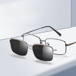 Metal men's frame + magnet sunshade clip-on 7011-GT
