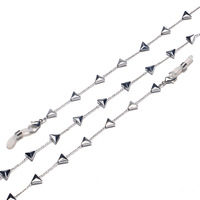 Hexagonal pearl stainless steel glasses chain GS048