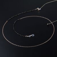 Металлическая нескользящая цепочка золотого цвета,с черными треугольными кристаллами, для очков и масок GL976