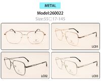 Metal eyeglasses frame for men with spring hinges 260022 (item in stock)