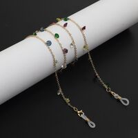 Gold-colored metal non-slip chain, with colorful acrylic beads, for glasses and masks GL862