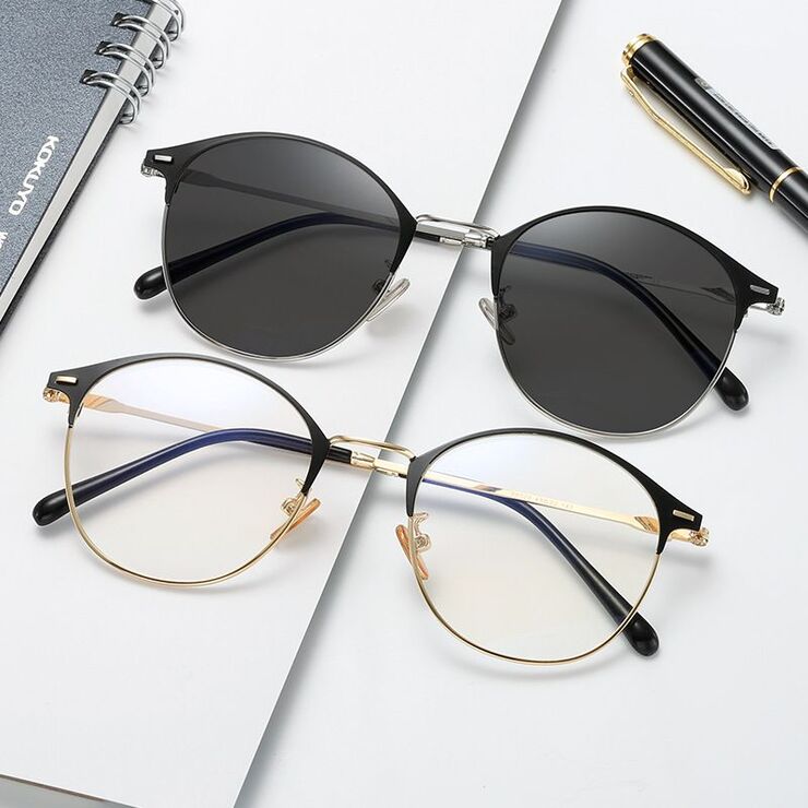 Photochromic metal glasses with protection Blue Cut KY88028