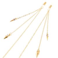 Gold-colored metal non-slip chain, with rivet and rhinestone, for glasses and masks GL148