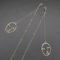 Gold-colored metal non-slip chain, with mask, for glasses and masks GL379