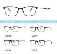 Metal men's frames for glasses with spring hinges MM2069