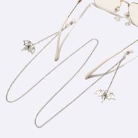 Silver-colored metal non-slip chain, with bat-shaped pendant, for glasses and masks GL1726
