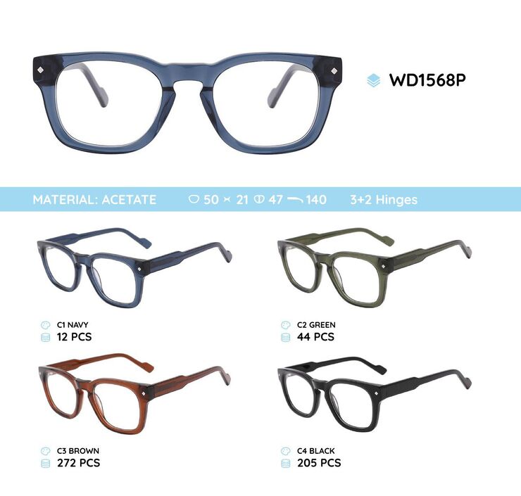 Plastic acetate eyeglasses frame WD1568P