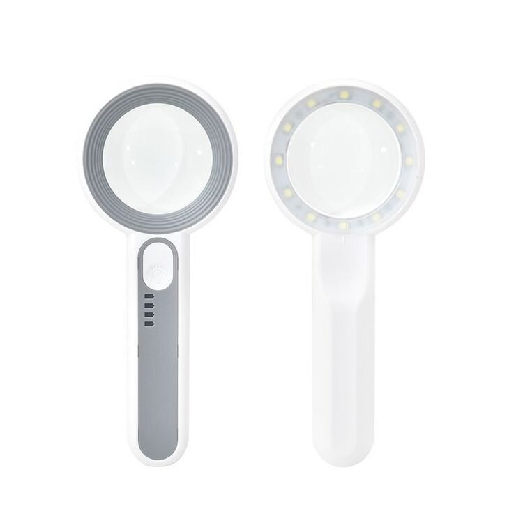 Magnifier with universal backlight, magnifying glass with handle 5012C-XX, diameter 50 mm, magnification: 5Х