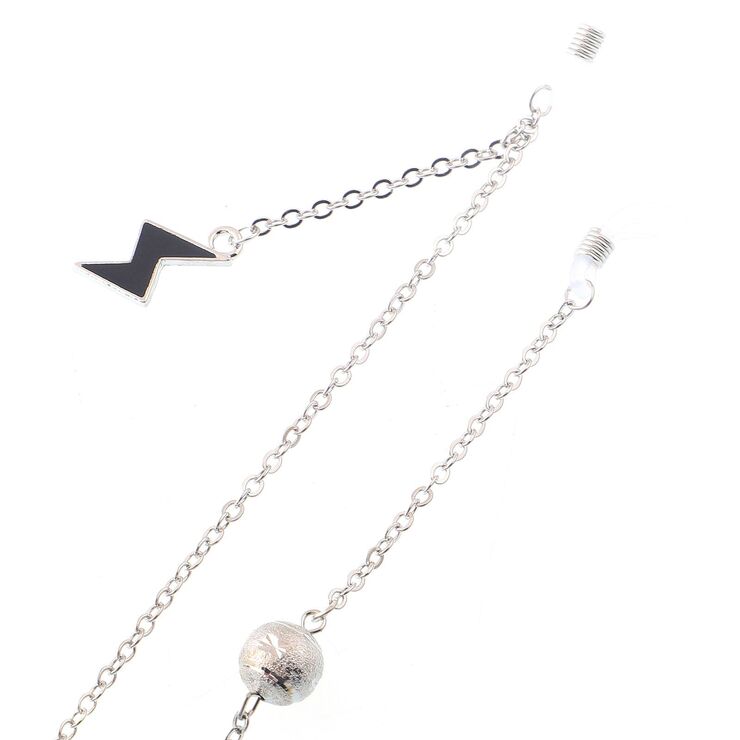 Металлическая нескользящая цепочка, с подвеской-молния и жемчугом, для очков и масок GL189