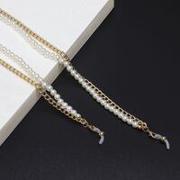 Metal non-slip chain, with pearl beads, for glasses and masks GL535