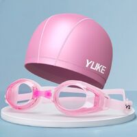 Swimming waterproof anti-fog goggles for kids, with swimming cap, 1700-YU