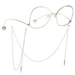 Metal non-slip chain, with rhinestone pendant, for glasses and masks GL453