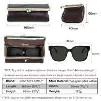 Eyeglasses genuine leather clutch bag with snap CF4014