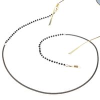 Black-colored metal non-slip chain, with black crystal, for glasses and masks GL101