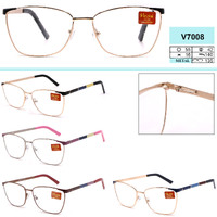 Women's metal elegant eyeglasses with flex hinges Vizzini V7008 Diopters: +0.75 to +4.00 (step 0.25) white lens
