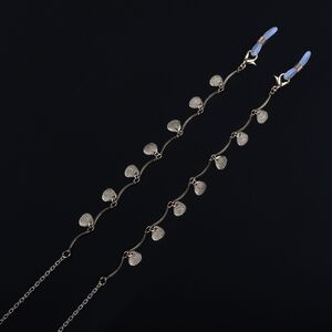 Gold-colored metal non-slip chain, with gold shell, for glasses and masks GL741