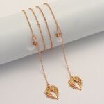 Gold-colored metal non-slip chain, with wings, for glasses and masks GL1868