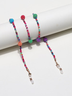 Fashion mixed color rice bead glasses chain with  large beads GL1319