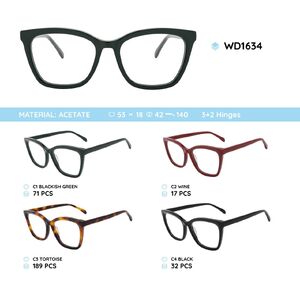 Plastic acetate eyeglasses frame with spring hinges WD1634